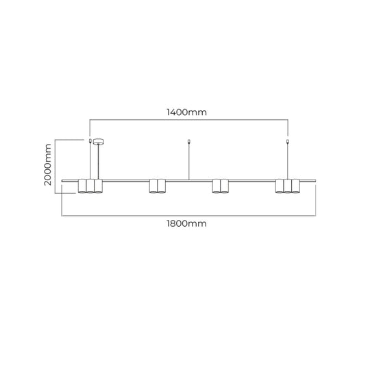 ISE pendelverlichting 10L 180cm