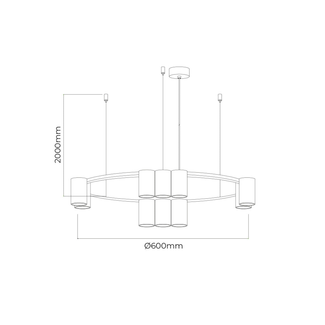 ISE pendelverlichting 10L Ø60cm