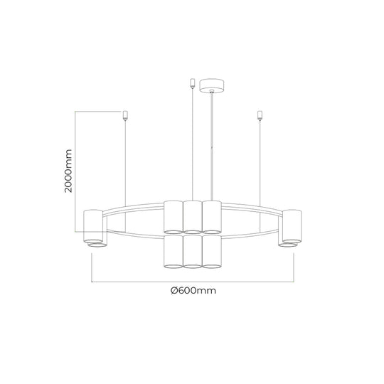 ISE pendelverlichting 10L Ø60cm