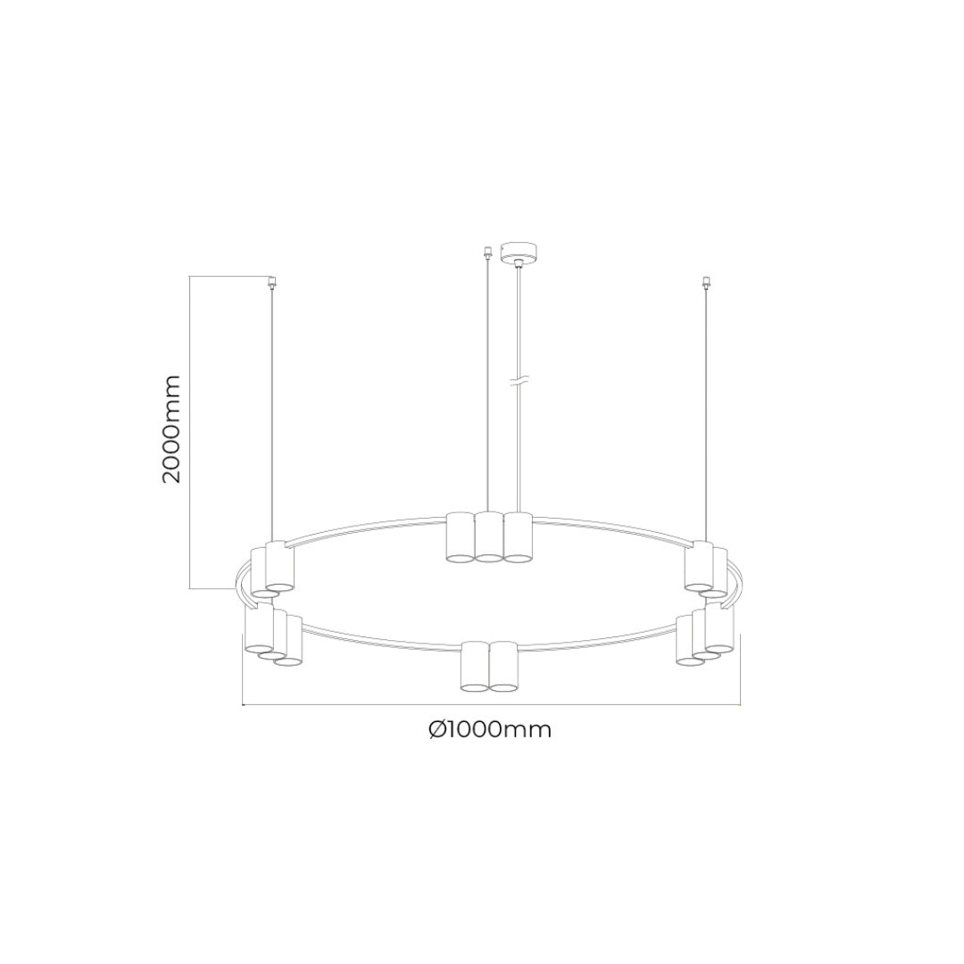 ISE pendelverlichting 15L Ø100cm