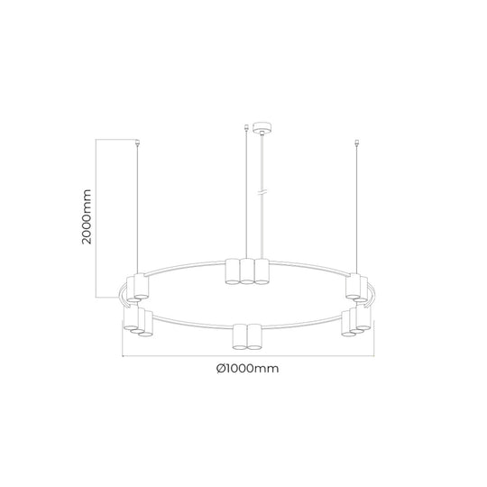 ISE pendelverlichting 15L Ø100cm