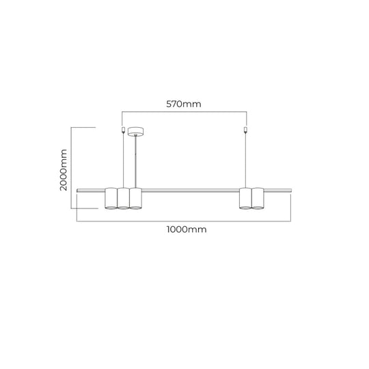 ISE pendelverlichting 5L 100cm
