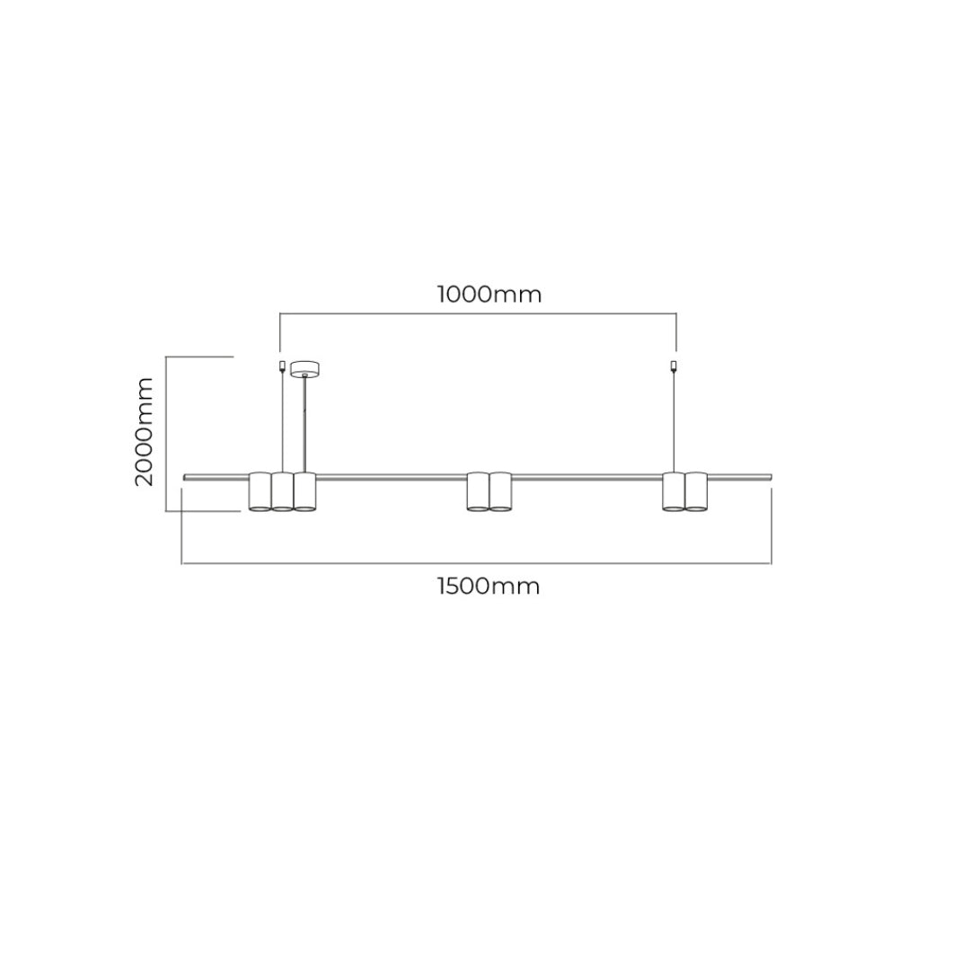 ISE pendelverlichting 7L 150cm